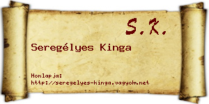 Seregélyes Kinga névjegykártya