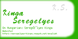 kinga seregelyes business card